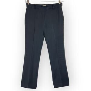 AGNONA High Rise 95% Wool Trousers SIZE 8 Black Straight Leg Pants ITALY 42